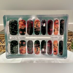 NWT Lily & Fox Spooked - Nail Art Wraps - Ghosts/Haunted House/Pumpkins
